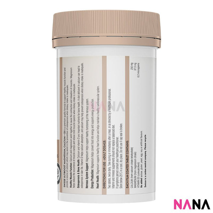 Swisse Ultiboost Magnesium, Calcium + D3 120 Capsules - NANA MALL