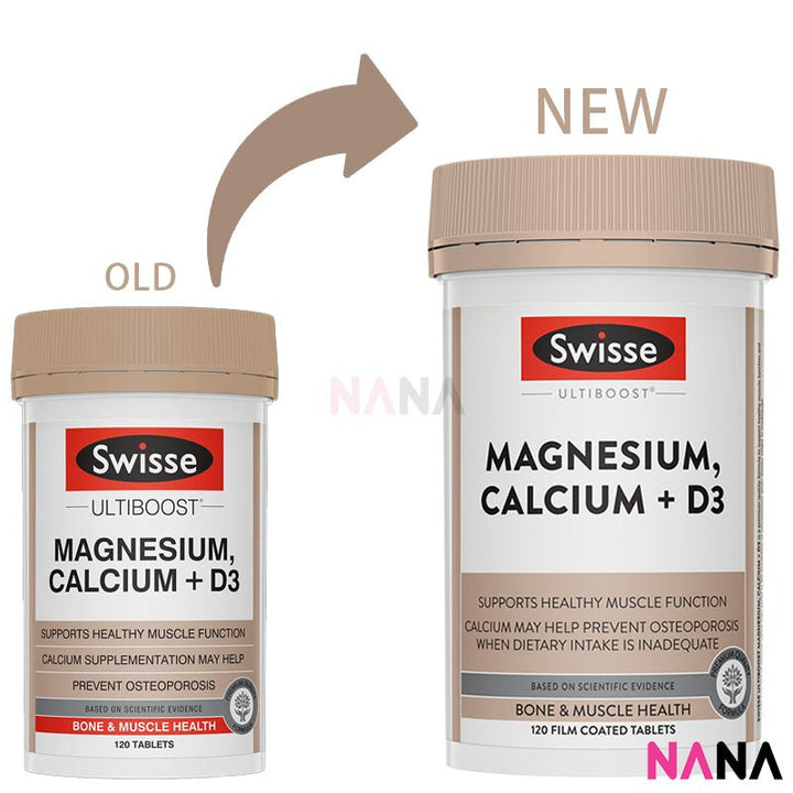 Swisse Ultiboost Magnesium, Calcium + D3 120 Capsules - NANA MALL