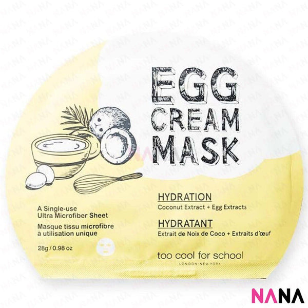 TOO COOL FOR SCHOOL ESkincare,Mask,Sheet Mask,Koreagg Cream Mask Yellow 1pc - NANA MALL