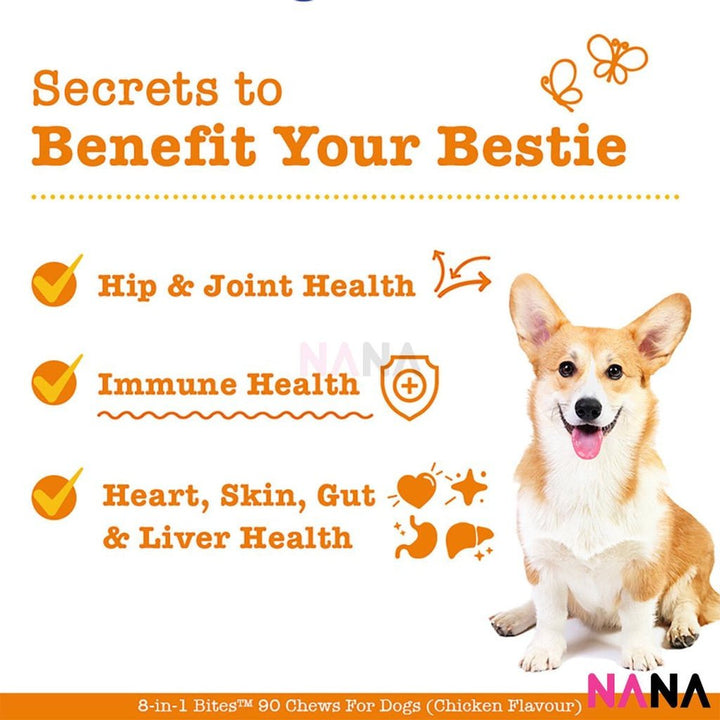Zesty Paws 8 - in - 1 Multivitamin Bites Chicken Flavor 90 Soft Chews - NANA MALL